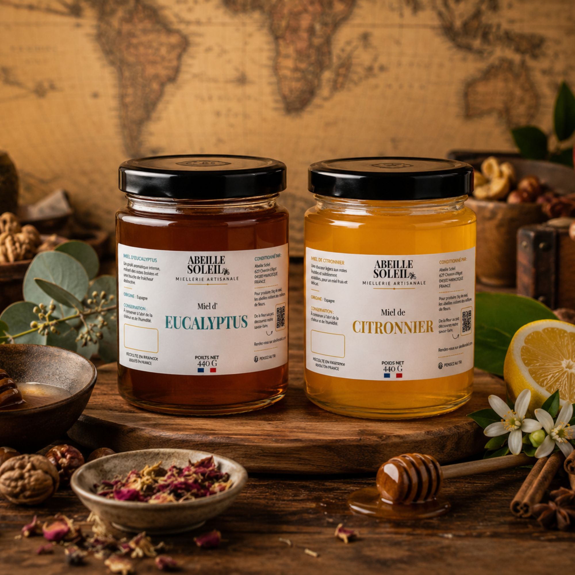 Miel d'eucalyptus et de citronnier Abeille Soleil