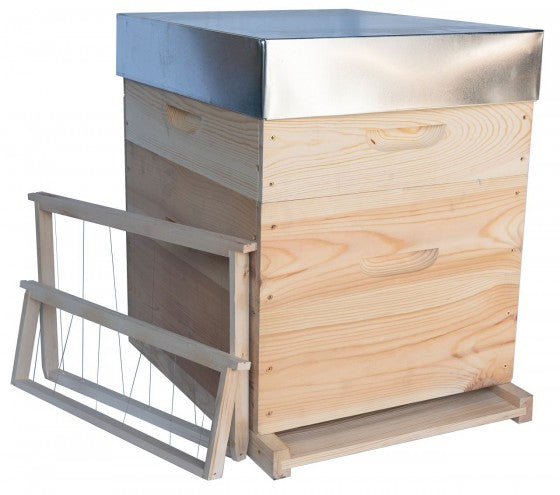 Ruche complète Dadant 10 cadres MI BOIS AVEC PLANCHER BOIS